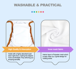 HIPHOPPET Pañales para perros reutilizables lavables para cachorros masculinos y femeninos Almohadillas de entrenamiento con broches ajustables Protección para la incontinencia - Product Image 5