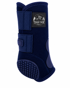 Protège-jambes Tough Tack pour chevaux, bleu marine, en microfibre, avec semelle Hex Grip pour l'équitation, modèle 2026 - Product Image 2