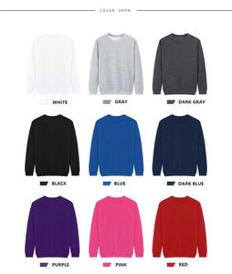 เสื้อสเวตเชิ้ตคุณภาพสูง ผลิตตามสั่ง ผสมโพลีเอสเตอร์/คอตตอน สีพื้น สำหรับฤดูใบไม้ร่วง ป้องกันรอยยับ ป้องกันการหดตัว ปลายแขนเสื้อแบบริบ แห้งเร็ว ทรงโอเวอร์ไซส์ - Product Image 6