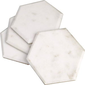 Luxury Marble Gold Plated <b>Ceramic</b> <b>Coasters</b> Geometric Porcelain Cup Mat Waterproof Heat-insulated Pad Table Decoration - Product Image 2