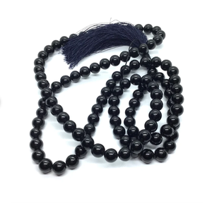 หินออบซิเดียนสีดำธรรมชาติ JAP Mala ลูกปัด108ขนาด8มม. หินบำบัดแบบมาลาสำหรับลูกปัดสร้อยคอบำบัด - Product Image 6