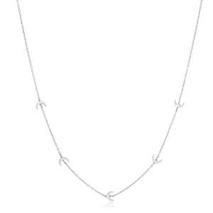 Turkish Handcrafted Plain <b>Moon</b> Charm <b>Necklace</b> 925 Sterling <b>Silver</b> Fine Jewelry Wholesale Pendant - Product Image 5