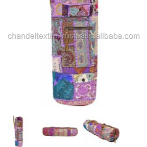 Banjara กระเป๋าหนังสไตล์วินเทจ, กระเป๋าหนังสะพายข้างสำหรับเล่นโยคะเย็บปะติดปะต่อกันกระเป๋าถือแบบปิด - Product Image 3