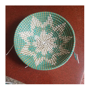 Vietnam fait à la main jonc de mer assiette panier rustique décoratif en osier rotin bambou tenture murale écologique-parfait pour la décoration intérieure - Product Image 4