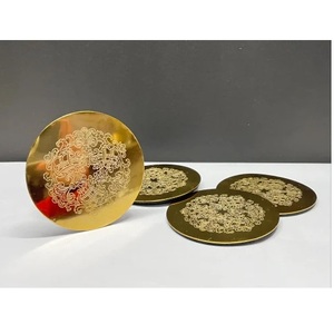 Dessous de verre en laiton au design étonnant Dessous de verre en métal pour tasse à café et thé pour table à manger Ustensiles de cuisine Dessous de verre pour servir des boissons - Product Image 3