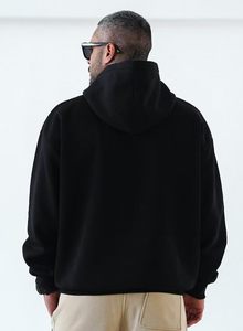 Sweat à capuche en molleton lourd 100% coton 400G avec logo personnalisé, surdimensionné, grande taille, pour homme, imprimé, brodé, tricoté, en stock, vierge - Product Image 3