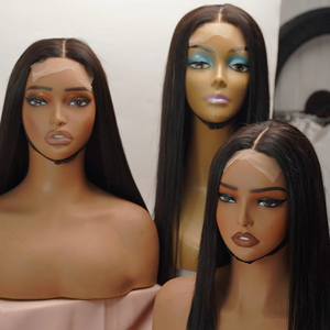 Perruque la plus vendue, cheveux humains, fermeture en dentelle au milieu, perruque lisse, cheveux naturels pour femmes, style doux, fournisseur de cheveux bruts, couleur ombrée - Product Image 1