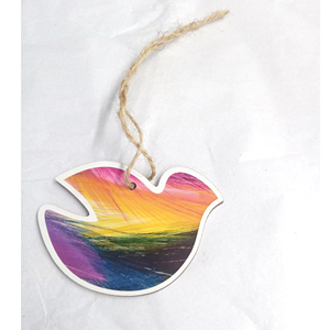 การตกแต่งนกสีรุ้งทำจากไม้ในต้นคริสต์มาสเครื่องประดับแขวนตกแต่งงานฝีมือเครื่องประดับคริสต์มาส - Product Image 2