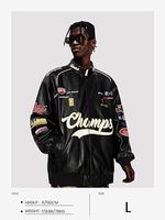 Veste en similicuir Vestes de moto de course surdimensionnées Manteaux de moto Veste streetwear tendance unisexe