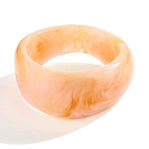 wholesale price Beige Acrylic Resin Bangle Bracelet Geometric Round Minimalist Cuff Bangles for Women - Product Image 1