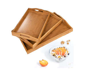 Bandejas Otomanas de Madera para Servir Comida y Decoración, Diseño Moderno, Aptas para Lavavajillas, Bandeja de Cocina - Product Image 1