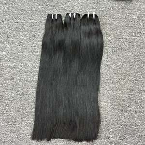 2024 vente chaude trame de cheveux vierges naturelle droite couleur noire pleine dentelle os perruques droites pour les femmes noires - Product Image 2