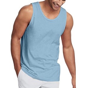 เสื้อกล้าม100% โพลีเอสเตอร์สำหรับผู้ชายเสื้อออกกำลังกายแบบนิ่มเสื้อยืดกล้ามเนื้อเรียบสำหรับออกกำลังกายแบบเย็บปิด - Product Image 5