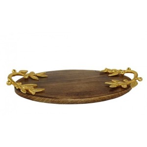Bandeja de Diseño para Bebidas, Comida, Aperitivos, Bandeja Redonda de Madera para Servir, Decoración de Mesa para Bodas, Catering - Product Image 5