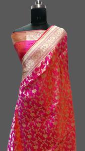 Telas de seda de brocado hechas a medida y saris ideales para diseñadores de moda y tiendas de moda para reventa - Product Image 2