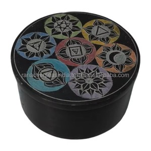 Precio al por mayor Seven Chakra esteatita pendientes collar pulsera brazalete y anillo organizador de almacenamiento regalo perfecto para niñas - Product Image 6