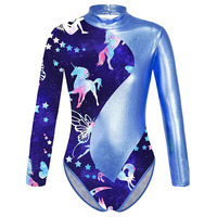 Conjunto de 2 Piezas de Ropa de Baile para Niños, Ligero, de Spandex, con Estampado Digital Personalizable, Manga Larga, para Presentaciones