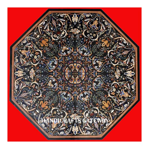 Mesa de comedor con incrustaciones de mármol negro de mayorista y fabricante indio para regalo de negocios y decoración del hogar en el precio más barato - Product Image 1