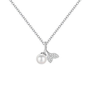 Collar de Plata de Ley con Cola de Pez y Perla Blanca, Secreto de la Sirena de Jeulia - Product Image 1