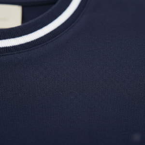 Camisetas de Cuello Redondo Acanalado Azul Marino Premium de Corte Ajustado para Hombre, Tejido de Algodón 100% de Alto Gramaje, Manga Corta, Casual, las Más Vendidas de 2026 - Product Image 4