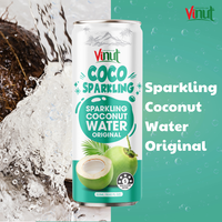Bebida de Agua de Coco con Gas, Sabor Original, Lata de Aluminio 290ml 330ml, Paquete de 24, HALAL KOSHER VINUT, Importador Mayorista