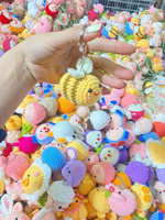 Crocheter mini animaux, dessins mignons: porte-clés pour animaux de compagnie fait à la main, breloque accessoire de décoration de sac à dos.