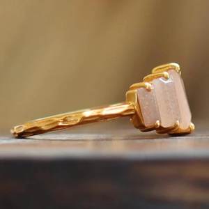 Baguette ตัด Sunstone แหวนออกแบบคลาสสิก925เงินสเตอร์ลิงเติมเต็มด้วยทองแหวนหมั้นผู้หญิงแต่งงาน - Product Image 4