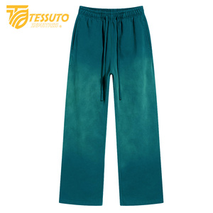 Custom Sun Faded Baggy pantalones de chándal de pierna recta de gran tamaño de algodón de rizo francés pantalones acampanados logotipo personalizado lavado pantalones de chándal - Product Image 5