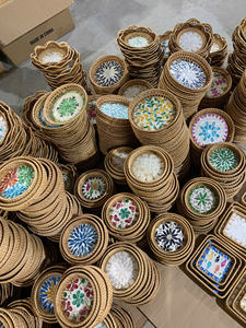 Bandeja de Ratán con Incrustaciones de Nácar, Superficie de Ratán Hecha a Mano para Exhibición en Mesa, Vietnam por 99 Gold Data - Ms Violet - Product Image 4