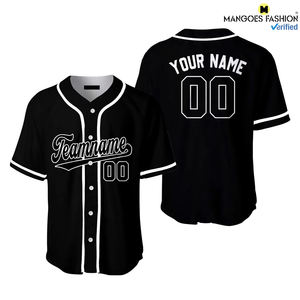 Camiseta de Béisbol Negra y Blanca Personalizada, Venta al Por Mayor de Fábrica, Estilo Americano, Manga Corta, Transpirable, Secado Rápido, Impresión por Transferencia de Calor OEM - Product Image 2