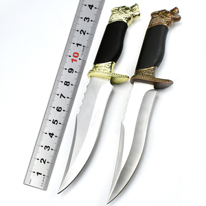 Cuchillo de caza Damasco profesional de calidad superior OEM ODM personalizado al por mayor hoja fija portátil con vaina de supervivencia - Product Image 6