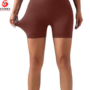 กางเกงขาสั้นโยคะเอวสูงระดับพรีเมียมสำหรับผู้หญิง ระบายอากาศได้ดี ไร้ตะเข็บ แห้งเร็ว เป็นมิตรกับสิ่งแวดล้อม ยืดหยุ่น เหมาะสำหรับออกกำลังกายที่ยิม - Product Image 1
