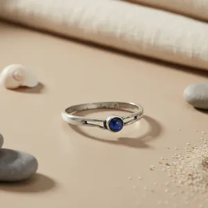Bon # # # #   Bague en argent 925 avec pierre précieuse bleue pour le port quotidien des femmes - Product Image 3