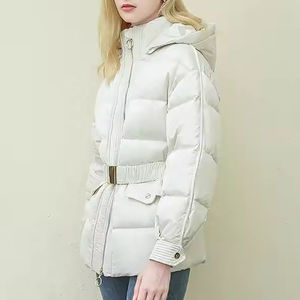 Abrigo Largo de Invierno 2025 para Mujer, Relleno de Lana Ecológica, Grueso, de Lana No Tejida, con Decoración de Logotipo - Product Image 5