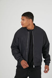 Blouson aviateur noir zippé pour homme de haute qualité 2026, design personnalisé, nouveau, respirant, veste d'hiver tendance, service OEM disponible - Product Image 2