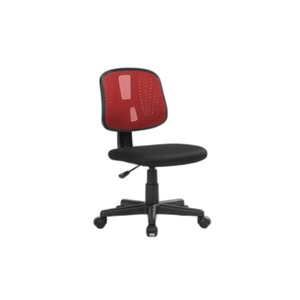 Seattle Modern Swivel Chair Adjustable Height and Headrest Wood PP Foam Material <b>Black</b>/Red for Home Office Use - Product Image 1
