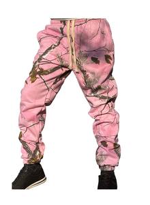 Pantalon large en molleton de coton camouflage taille haute pour femmes, style décontracté et ample, streetwear - Product Image 1