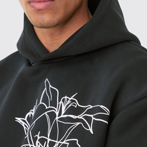 เสื้อมีฮู้ดโอเวอร์ไซส์สำหรับผู้ชายเสื้อมีฮู้ดแบบหนาเปิดไหล่สำหรับฤดูหนาวพิมพ์ลายสกรีนโลโก้แบบกำหนดเอง - Product Image 4