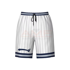 Short de baseball en tissu Oxford léger 100% polyester pour homme, taille élastique numérique respirante, décontracté, solide de haute qualité - Product Image 6