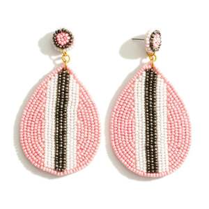 Boucles d'oreilles en perles brodées de style tribal coloré - Product Image 2