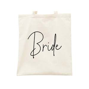 Sacs écologiques en coton biologique avec logo personnalisé pour la mariée, sacs recyclables pour cadeaux de demoiselles d'honneur et de la fête nuptiale - Product Image 1