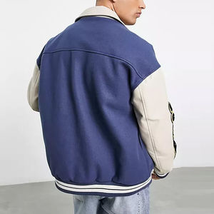 Vente en gros de blouson de baseball pour hommes OEM 2024, patchs personnalisés avec logo brodé, style universitaire de la rue principale - Product Image 3