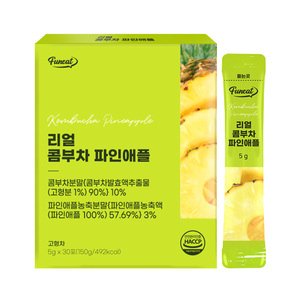 Funeat Vrai Kombucha Ananas Saveur Régime Alimentaire Probiotiques Minceur Thé Fermenté Avec Enzymes Detox Boisson - Product Image 1