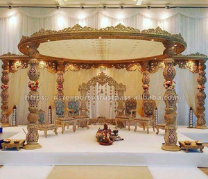 Hermosa boda Lavan Ceremonia Configuración Decoración Tendencia Matrimonio Pillion para British Best Fiber Mandaps Set Venta Clientes del Reino Unido - Product Image 3