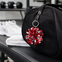 Vente en gros de mini porte-clés pompon de cheerleading métalliques pour équipes sportives et cadeaux scolaires