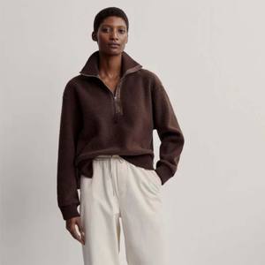 Jersey de lana con media cremallera para mujer, chaqueta acogedora cálida y elegante, perfecta para uso diario y al aire libre - Product Image 5