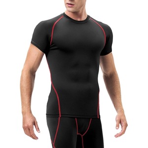 T-shirt de compression pour homme, style personnalisable, logo imprimé, tissu respirant, taille plus, protection pour le corps - Product Image 3