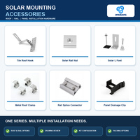 Support de fixation réglable en acier inoxydable pour panneaux solaires sur toiture en tuiles, pour système de montage photovoltaïque