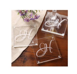 Posavasos de acrílico más vendido, nuevo estilo, precio al por mayor, el mejor producto, forma redonda, posavasos transparente de acrílico para fiesta de boda, el mejor precio - Product Image 5
