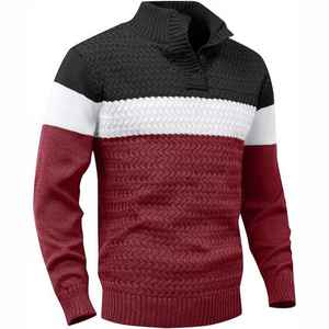 Haute qualité à manches longues hommes pull décontracté col rond sweats automne et hiver chaud hommes tricots haut - Product Image 1